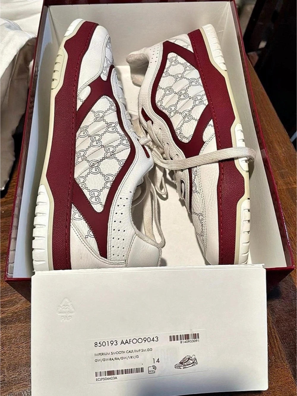 Gucci imperium monogram  Sneaker Sneakers White & burgundy US 14